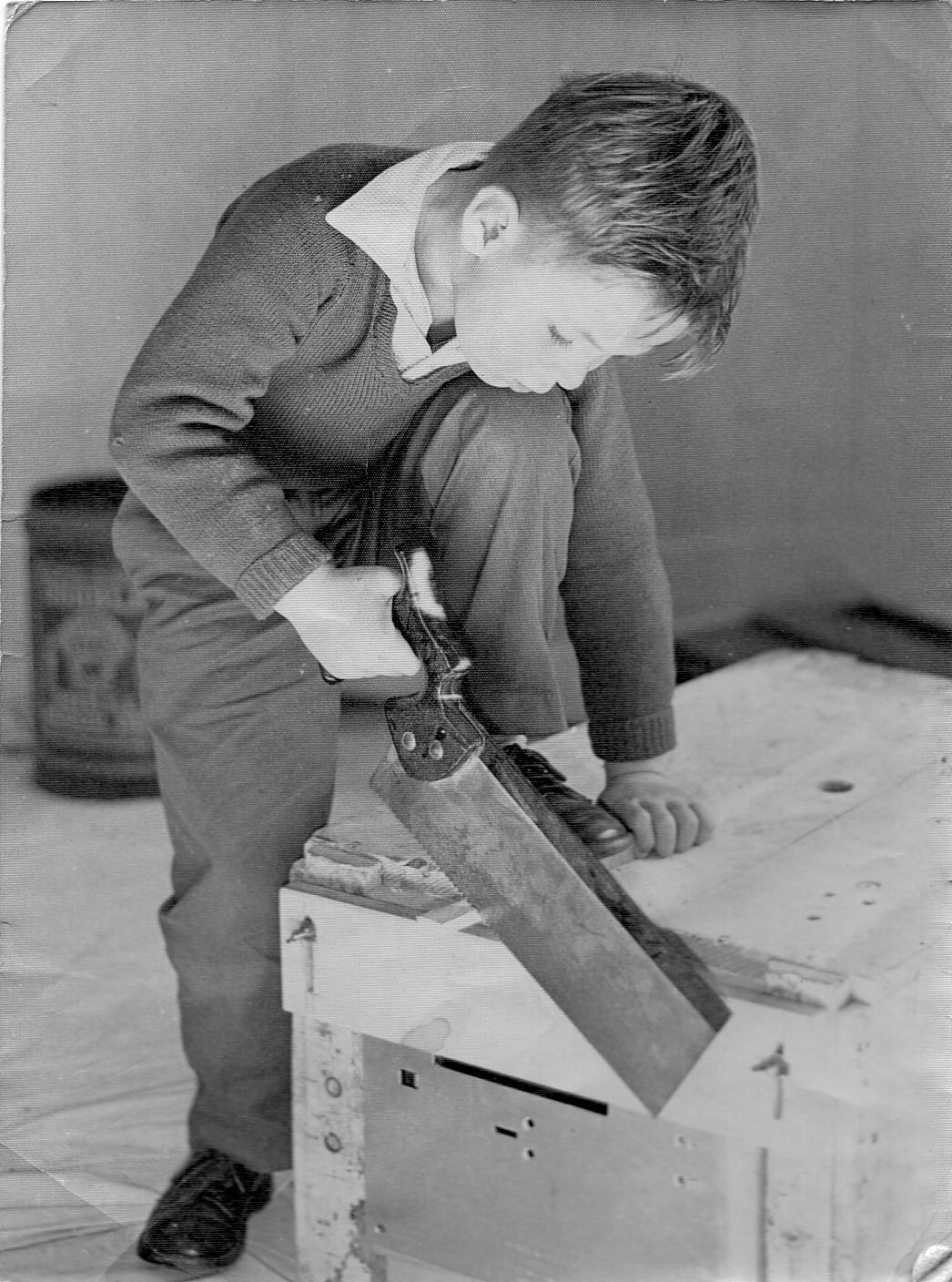 Young bob with saw
